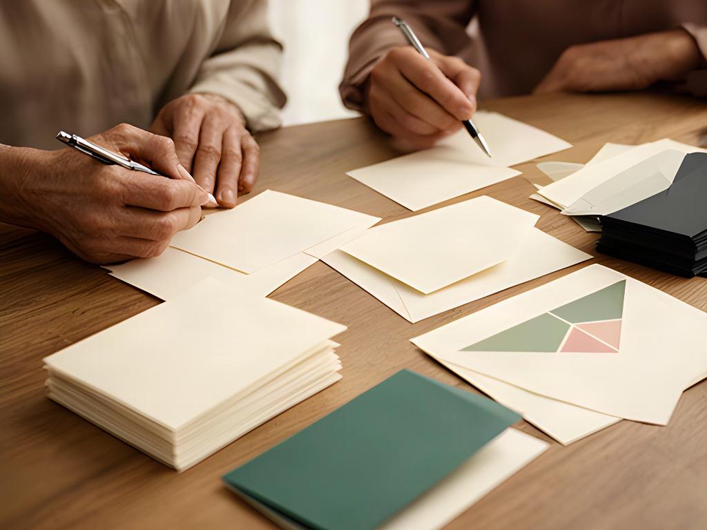 退職金の配分を紙に書き出して相談する二人の手元